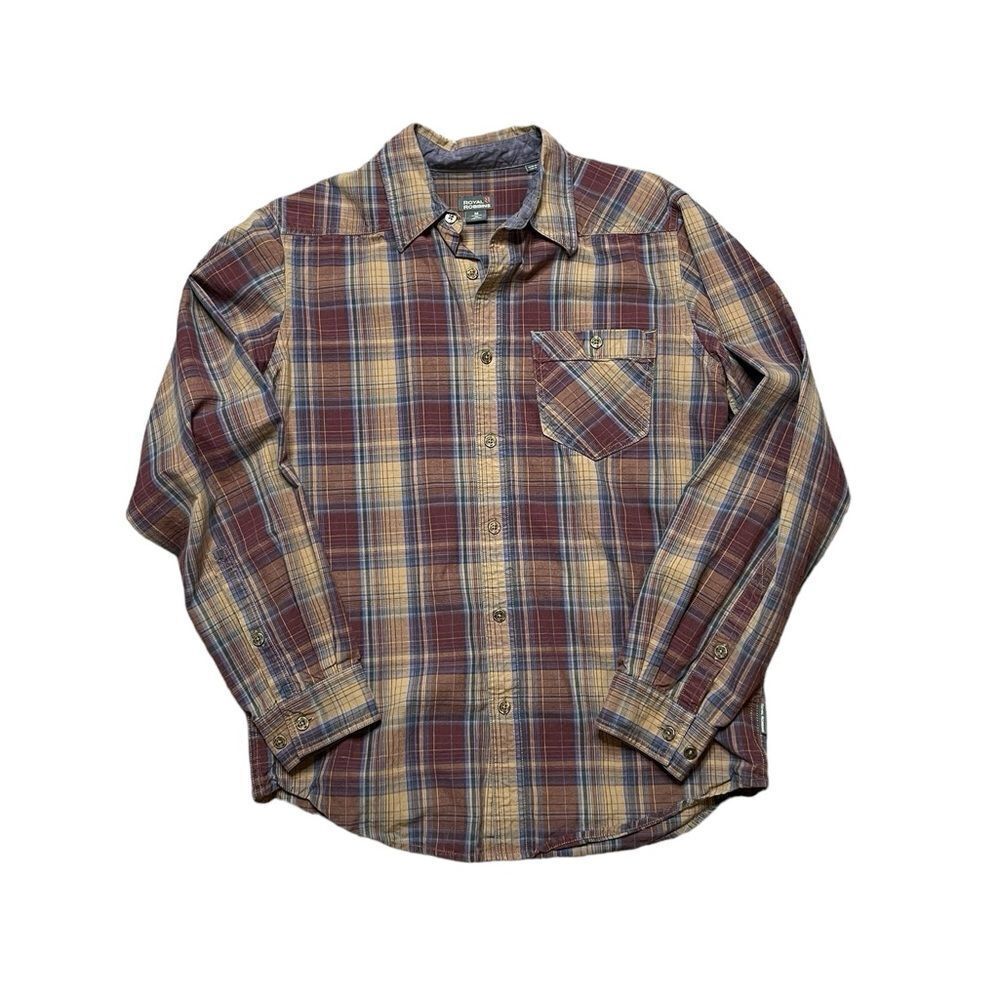 ROYAL ROBBINS Plaid Button Down Shirt Size Medium